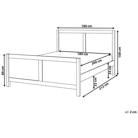 Letto Legno Champagnat 180 X 200 Cm Marrone Chiaro - Foto 2