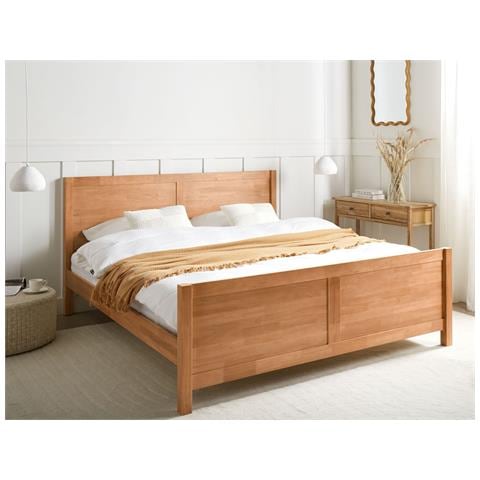 Letto Legno Champagnat 180 X 200 Cm Marrone Chiaro - Foto 1