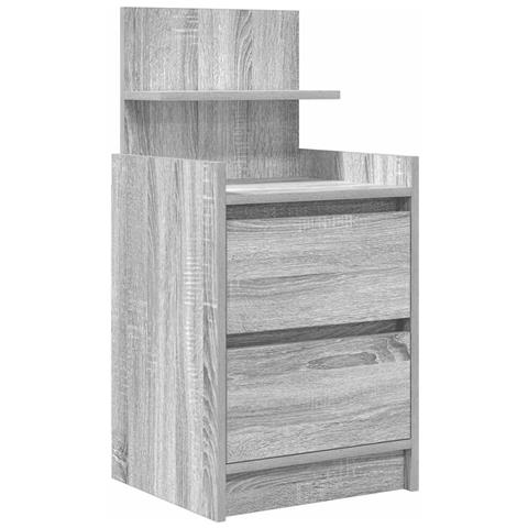 Comodini con 2 Cassetti 2 pz Grigio Sonoma 38x34x80 cm - Foto 2