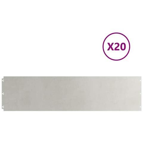 Bordure Per Prato 20 Pz 25x103 Cm Acciaio Inossidabile - Foto 2