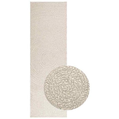 Tappeto Zizur Crema 80x250 Cm Aspetto Iuta Interni Ed Esterni - Foto 1