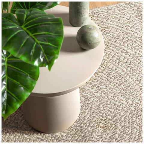 Tappeto Zizur Crema 80x250 Cm Aspetto Iuta Interni Ed Esterni - Foto 2