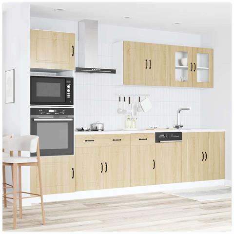 Set Mobili Da Cucina 7 Pz Kalmar Rovere Sonoma In Truciolato - Foto 3
