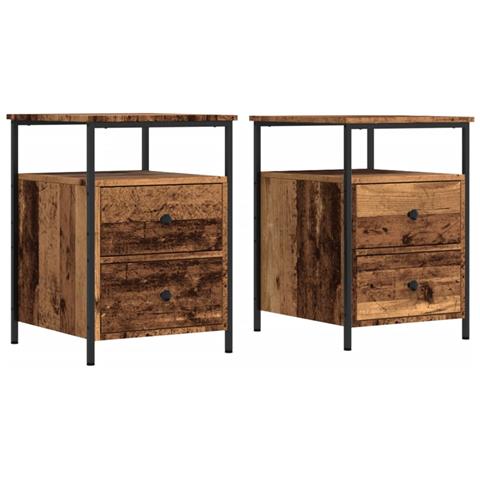Comodini Legno Antico 2 Pz 44x45x60 Cm In Legno Multistrato - Foto 2