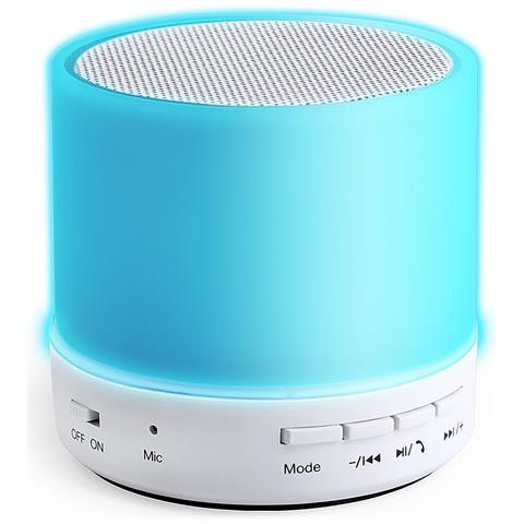 Altoparlante Bluetooth Con Luci Led Multicolori. Potenza Sonora 3w. Batteria 300 Mah 6x6x6 Cm. Colore Bianco - Foto 2