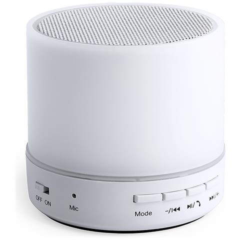 Altoparlante Bluetooth Con Luci Led Multicolori. Potenza Sonora 3w. Batteria 300 Mah 6x6x6 Cm. Colore Bianco - Foto 1