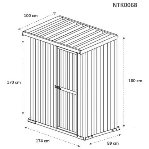 Deposito Da Giardino Per Attrezzi In Lamiera Di Acciaio Zincata 174x100cm X H 182cm - 43kg - 1,74mq - Legno - Foto 2