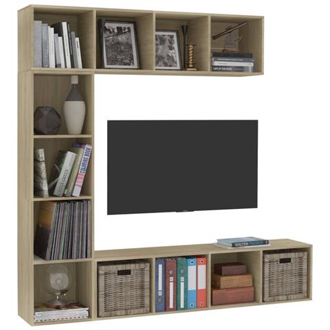 Lusso Casadino -  Set Mobili Libreria/porta Tv 3 Pz Rovere Sonoma 180x30x180 Cm - Foto 2