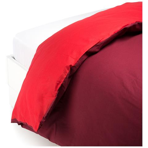 Sacco Copripiumino In Cotone Colore Bordeaux Misura Matrimoniale - Foto 1