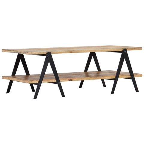 Tavolino Da Salotto 115x60x40 Cm In Legno Massello Di Mango - Foto 1