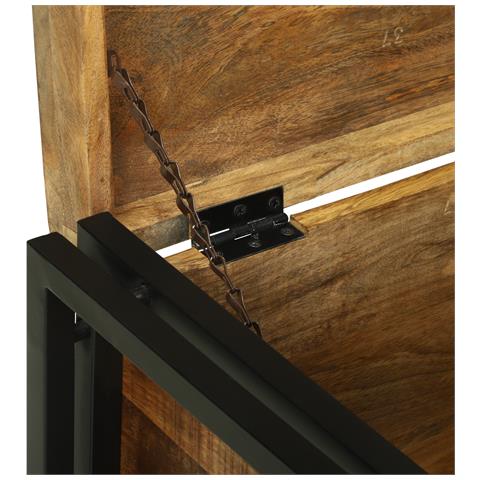 Scatola di stoccaggio 60x40x41 cm in legno di mango ruvido - Foto 9