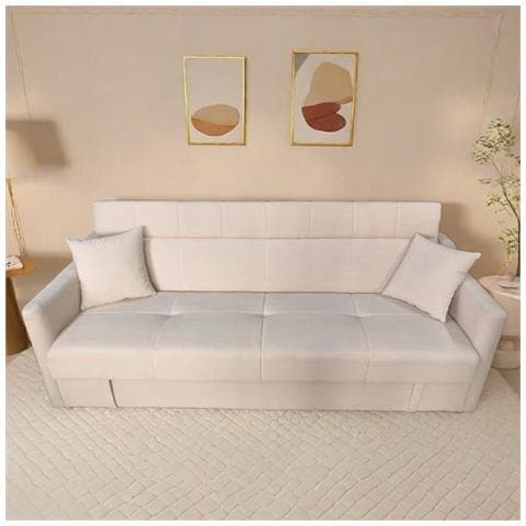 Adare Divano Letto Con Scatola In Velluto A Coste Beige 3 Posti - Foto 1