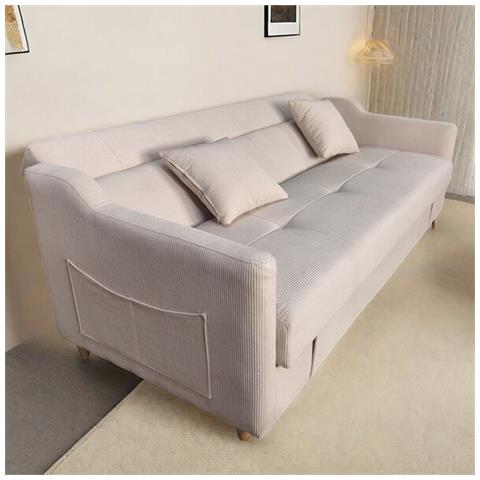 Adare Divano Letto Con Scatola In Velluto A Coste Beige 3 Posti - Foto 7