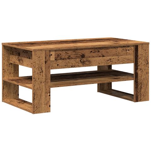 Tavolino da caffè in legno antico 102x55x45 cm in legno ingegnerizzato - Foto 1