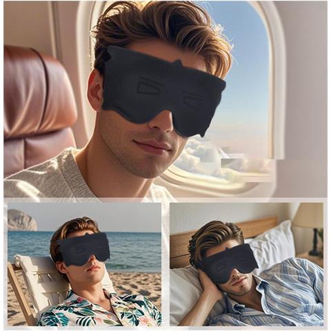 Mascherina Per Dormire 3d Con Scanalatura Profonda Per Bloccare La Luce Black - Foto 5