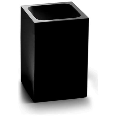 Portaspazzolini D'appoggio In Resina E Sabbia Sf98 Serie Sofia Nero Opaco - Foto 1