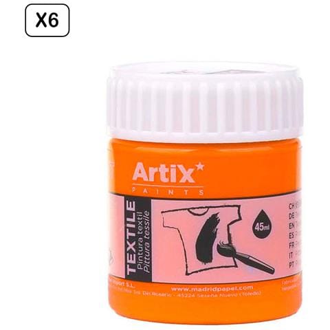 Pack 6 Uds. Pittura Tessile Arancione 45 Ml - Foto 1