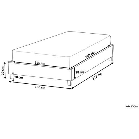 Letto Senza Testata Bouclé Roanne 140 X 200 Cm Tortora - Foto 8