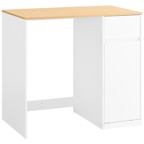 Mobile Lavatrice Armadio Con Cesto E Cassetto, In Legno, Colore Bianco - Foto 1