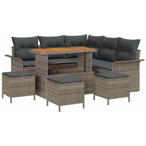 Set Divano da Giardino con cuscino Grigio 110 x 55 x 71 cm - Foto 1