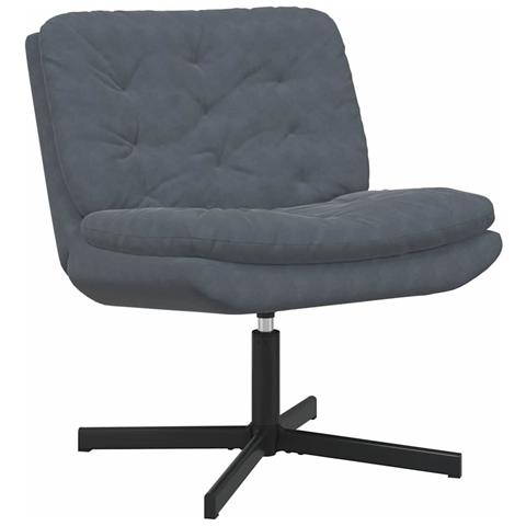 Poltrona Relax con Base Girevole Grigio scuro 63 x 75 x 76 cm - Foto 1