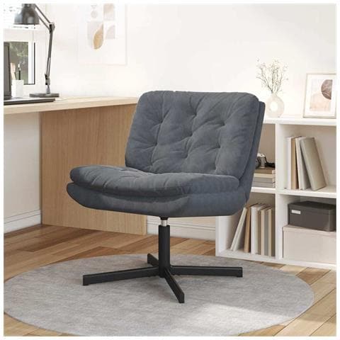 Poltrona Relax con Base Girevole Grigio scuro 63 x 75 x 76 cm - Foto 2