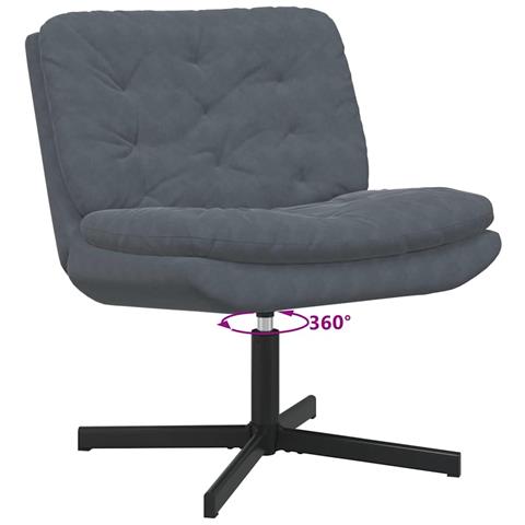 Poltrona Relax con Base Girevole Grigio scuro 63 x 75 x 76 cm - Foto 9