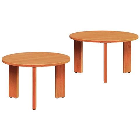 Tavolino da salotto 2 pcs Cera marrone 47.5 x 47.5 x 27 cm - Foto 1
