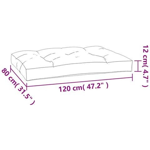 Cuscino per Pallet Blu 120x80x12 cm in Tessuto - Foto 9