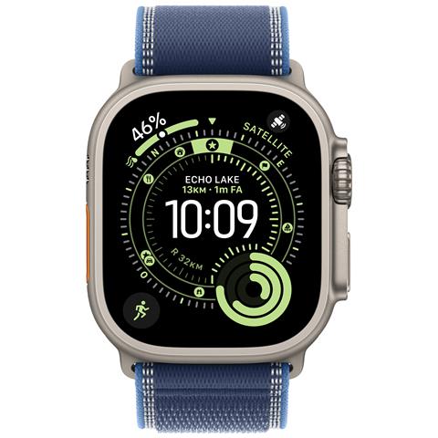 Watch Ultra 3 GPS + Cellular 49mm Cassa Titanio con Trail Loop Blu /Blu Acceso - S /M - Foto 9