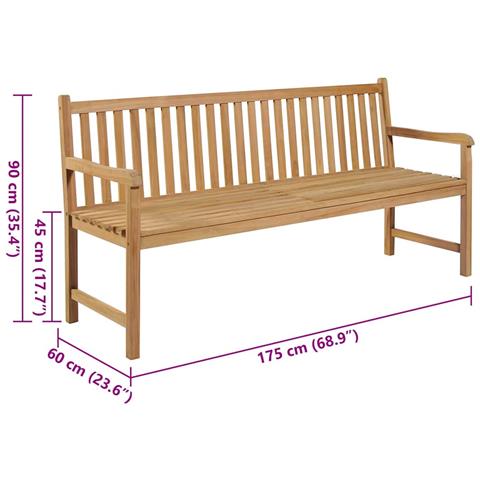 Panca Da Giardino Con Cuscino Talpa 175 Cm In Legno Di Teak - Foto 8