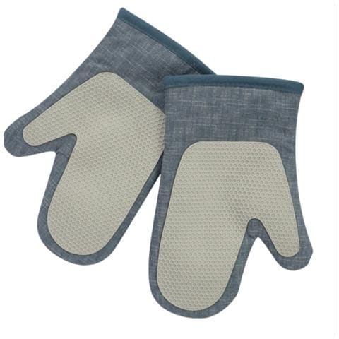 Guanti In Silicone Con Giuntura In Tessuto Di Bambù: Guanti Ad Alta Temperatura Resistenti Al Calore Antiscottatura Per Forno A Microonde (1 Paio) Blue - Foto 3