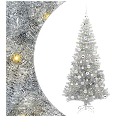 Albero di Natale con 300 LED con supporto Argento 180 cm PET - Foto 1