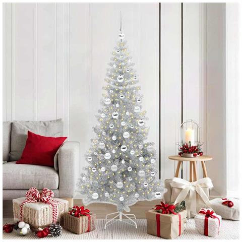 Albero di Natale con 300 LED con supporto Argento 180 cm PET - Foto 2