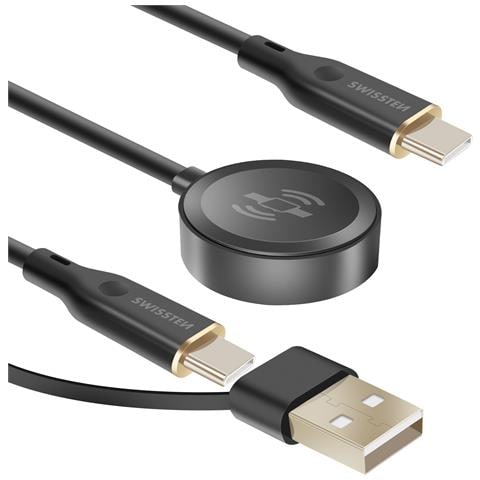 Cavo Di Ricarica 2 In 1 Magnetico /usb-c 60w Per Galaxy Watch E Smartphone, Nero - Foto 2