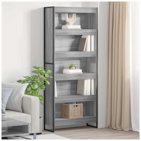 Armadio per Libri 2 pcs Grigio Sonoma 80 x 30 x 155 cm - Foto 2