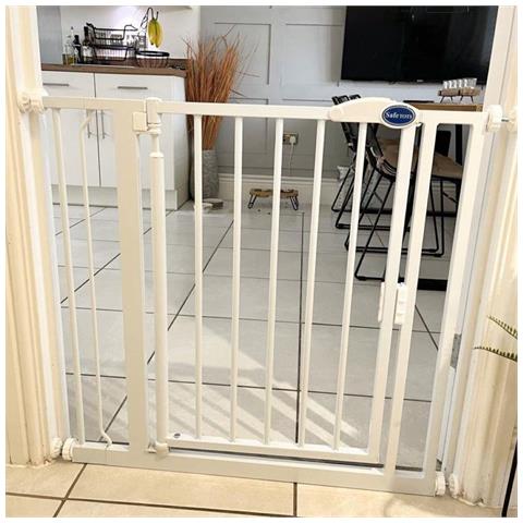 Safetots Cancelletto Per Scale A Pressione Con Chiusura Automatica, 147cm - 154cm, Bianco - Foto 4