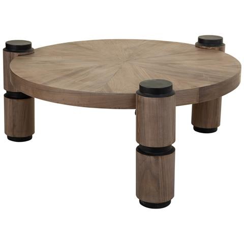 Tavolino Da Salotto In Legno E Metallo Marrone D110x46 - Foto 1