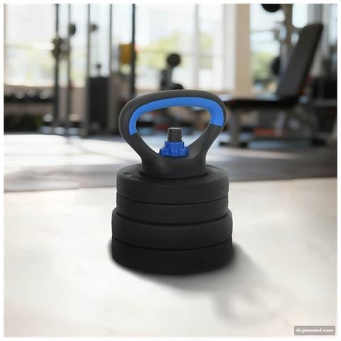Set Manubri e Bilanciere 2-in-1 30kg Nero e Blu - Foto 2