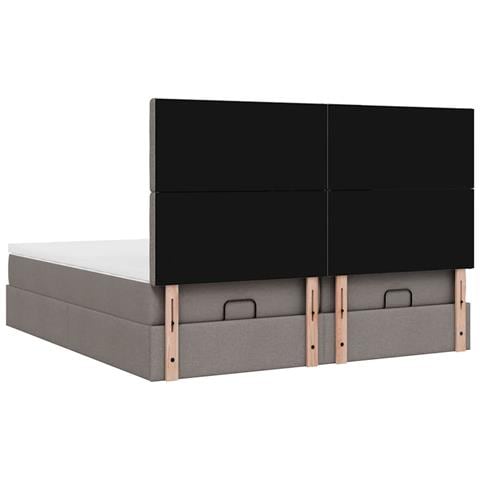 Struttura Letto Pouf con Materassi Tortora 180x200cm in Tessuto - Foto 9