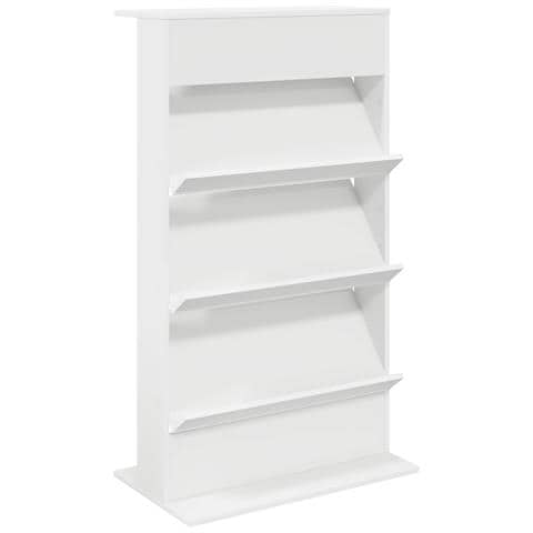 Scaffale per riviste Bianco 70 x 41 x 126 cm Legno multistrato - Foto 1