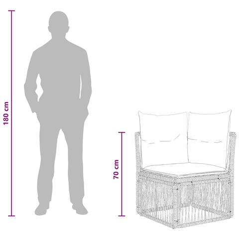 Set Divano da Giardino 4 pcs Grigio polyrattan - Foto 8