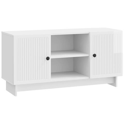 Mobile TV 102 x 34,5 x 50 cm Bianco Lucido Legno ingegnerizzato - Foto 1