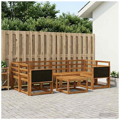 Set di divani da esterno 5 pcs Naturale - Foto 2