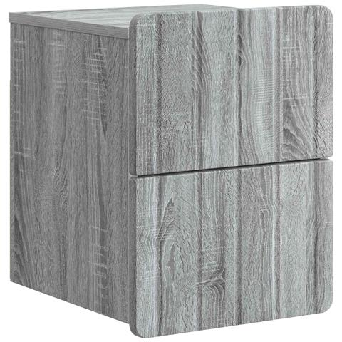Mobiletto da notte a muro Grigio Sonoma 33 x 34,5 x 43 cm - Foto 1