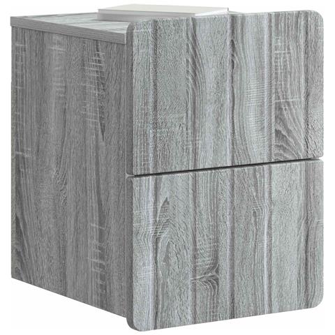 Mobiletto da notte a muro Grigio Sonoma 33 x 34,5 x 43 cm - Foto 2