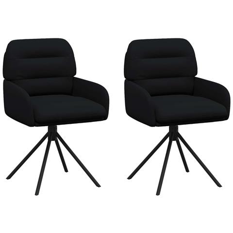 Sedie da pranzo girevoli 2 pcs Similpelle Nero - Foto 1