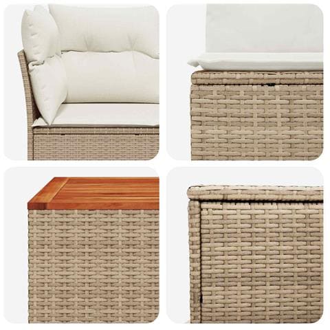 Set di divani 8 pz Beige e Bianco Crema - Foto 10