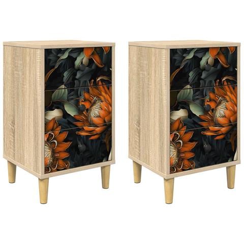 Armadio da Notte LOCHEM 2 pz Rovere Sonoma 36 x 33 x 60 cm - Foto 1