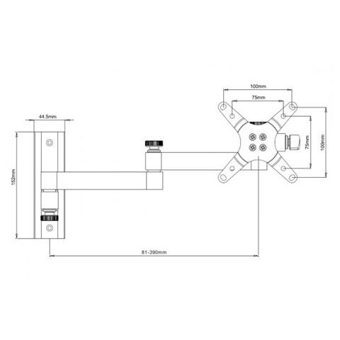 ICA-LCD 104 - Supporto a muro per TV LED LCD 13-30'' inclinabile 3 snodi silver - Foto 4